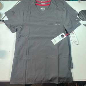 NWT Cherokee Iflex Mens V-Neck Knit Panel Solid Scrub Top Size XS 4‎ Way Stretch